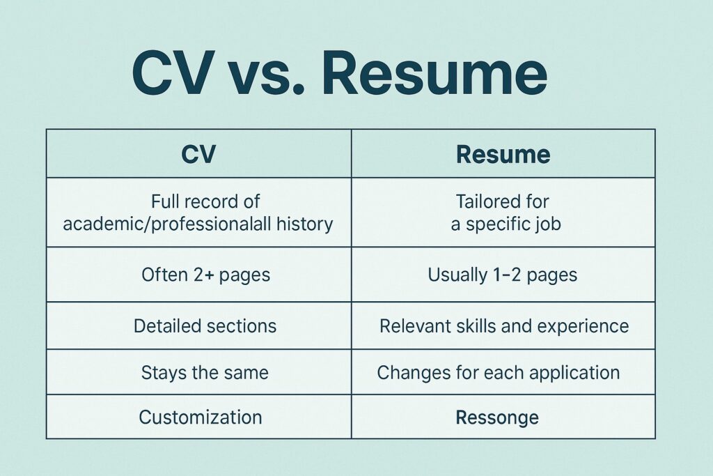 CV vs resume