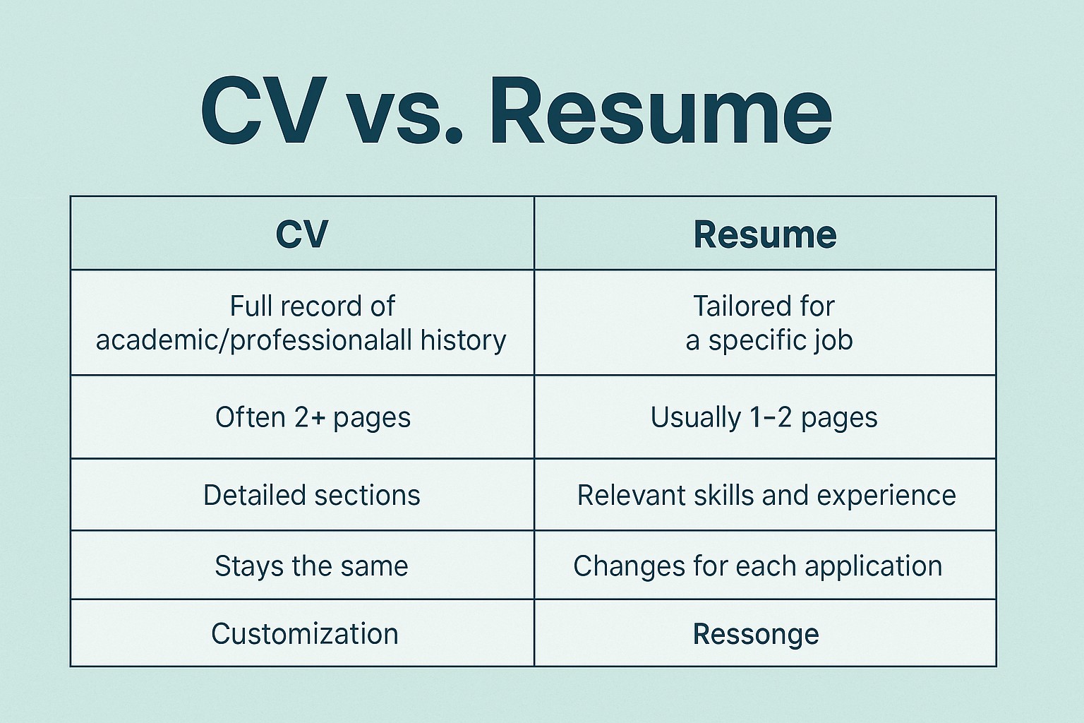 CV vs resume
