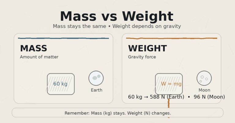 difference between mass and weight